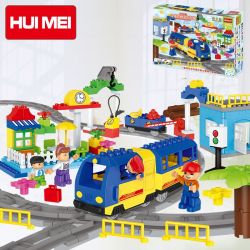 HUIMEI STAR CITY XING DOU CHENG HM312 Xếp hình kiểu    Logistics Train Tàu Hỏa Vận Chuyển 110 khối