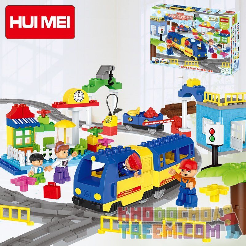 HUIMEI STAR CITY XING DOU CHENG HM312 Xếp hình kiểu    Logistics Train Tàu Hỏa Vận Chuyển 110 khối