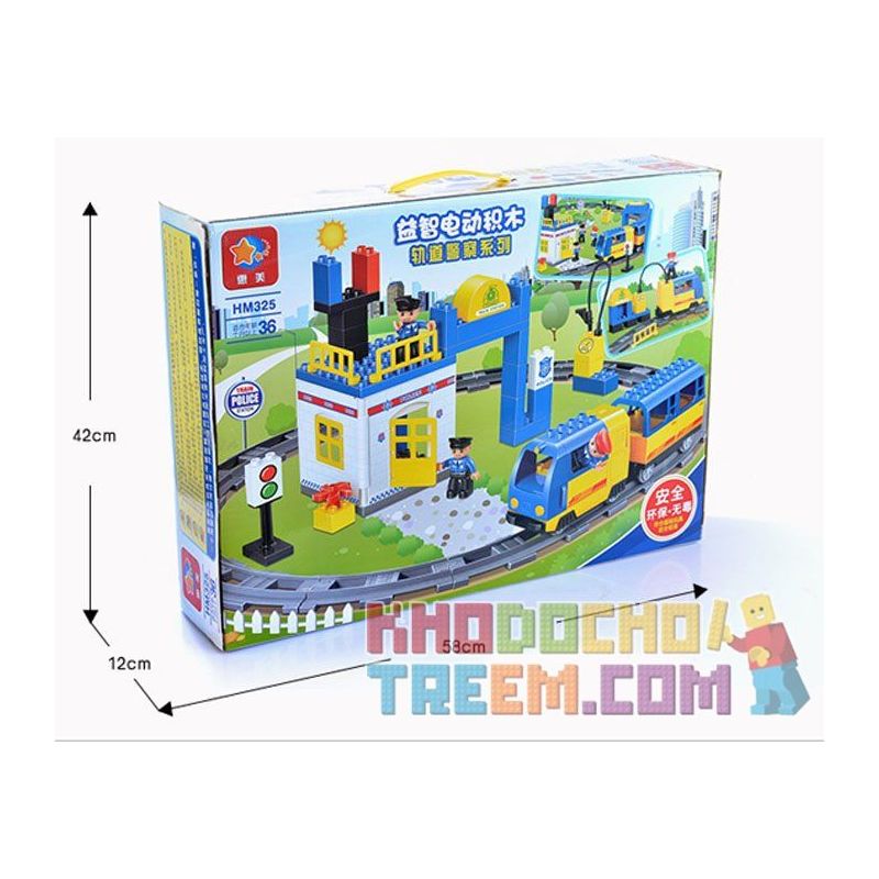 HUIMEI STAR CITY XING DOU CHENG HM325 Xếp hình kiểu    Puzzle Electric Building Blocks Police Trụ Sở điên Của Cảnh Sát 59 khối