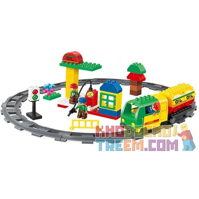 HUIMEI STAR CITY XING DOU CHENG HM326 Xếp hình kiểu Lego Duplo DUPLO The Railroad Đường Sắt 59 khối