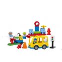 HUIMEI STAR CITY XING DOU CHENG HM070 Xếp hình kiểu Lego Duplo DUPLO Small Bus Station Nhà Chờ Xe Bus 29 khối