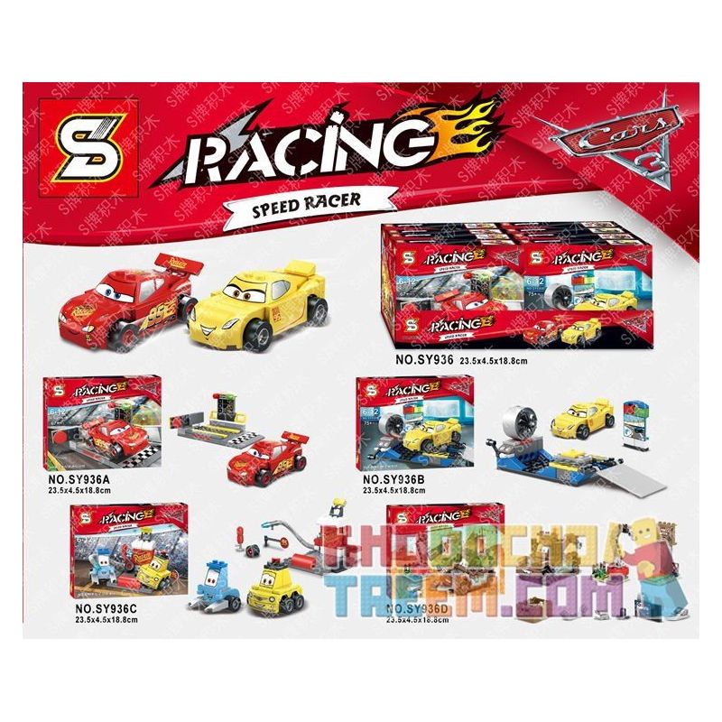 NOT Lego LIGHTNING MCQUEEN SPEED LAUNCHER CRUZ RAMIREZ RACE SIMULATOR GUIDO AND LUIGI'S PIT STOP MATER'S JUNKYARD 10733 JISI 2901 2902 2903 Bela Lari 10681 10682 10683 10684 SHENG YUAN/SY SY778B 778B SY936A 936A SY936B 936B SY936C 936C SY936D 936D xếp lắp ráp ghép mô hình Juniors Thiếu Niên 75 khối