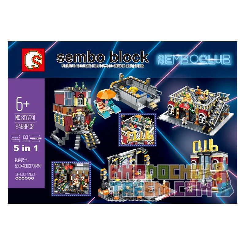 SEMBO SD6991 6991 non  CÂU LẠC BỘ bộ đồ chơi xếp lắp ráp ghép mô hình Creator SEMBOCLUB Sáng Tạo 2488 khối