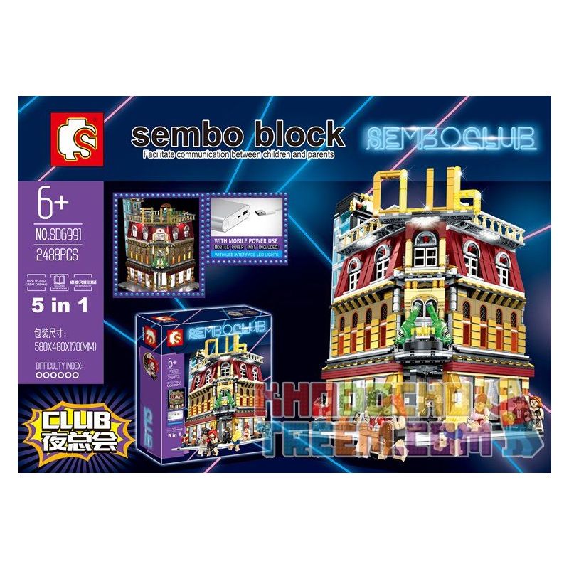 SEMBO SD6991 6991 non  CÂU LẠC BỘ bộ đồ chơi xếp lắp ráp ghép mô hình Creator SEMBOCLUB Sáng Tạo 2488 khối