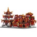 XINGBAO XB non Lego CHÙA TRƯỜNG HỌC CỬA HÀNG LỤA QUÁN RƯỢU bộ đồ chơi xếp lắp ráp ghép mô hình Chinatown ZHONG HUA STREET WANGJIANG TOWER、CLOTH HOUSE、LIBRARY、TEA Khu Phố Tàu 1502 khối