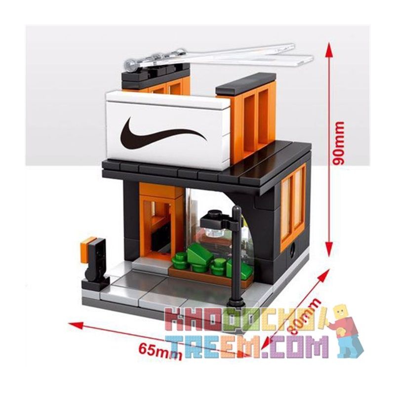 SEMBO SD6015 6015 601511 SD6014 6014 601510 SD6016 6016 SD6017 6017 non  CHUỖI CỬA HÀNG BÁN ĐỒ CAO CẤP bộ đồ chơi xếp lắp ráp ghép mô hình Mini Modular HOLIDAY STREET TRENDY SHOES SHOP CONVENLENT STORE SEMBO BLOCK APPLE CHANEL Đường Phố Thu Nhỏ 177 khối