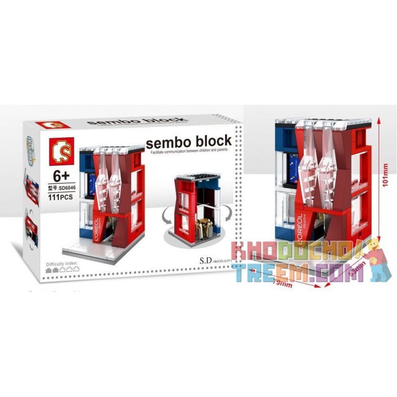 SEMBO SD6046 6046 SD6047 6047 SD6048 6048 SD6049 6049 non  CỬA HÀNG ĐỒ DA MỸ PHẨM HẢI SẢN MÁY ẢNH bộ đồ chơi xếp lắp ráp ghép mô hình Mini Modular SEMBO BLOCK GNCCI SEAFOOD SHOP Đường Phố Thu Nhỏ 111 khối