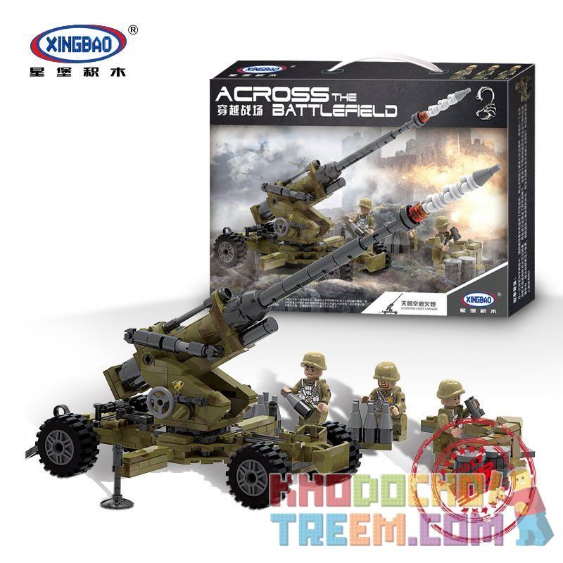 XINGBAO XB-06011 06011 XB06011 non  PHÁO PHÒNG KHÔNG bộ đồ chơi xếp lắp ráp ghép mô hình Across The Battlefield ACROSS THE BATTLEFIELD SCORPION CINDY CANNON Băng Qua Chiến Trường 350 khối