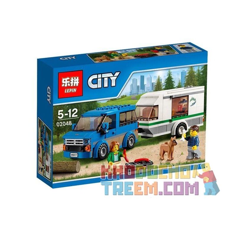 NOT Lego VAN & CARAVAN 60117 LEPIN 02048 xếp lắp ráp ghép mô hình XE CẮM TRẠI CARAVAN TUYỆT VỜI & ĐOÀN LỮ HÀNH City Thành Phố 250 khối