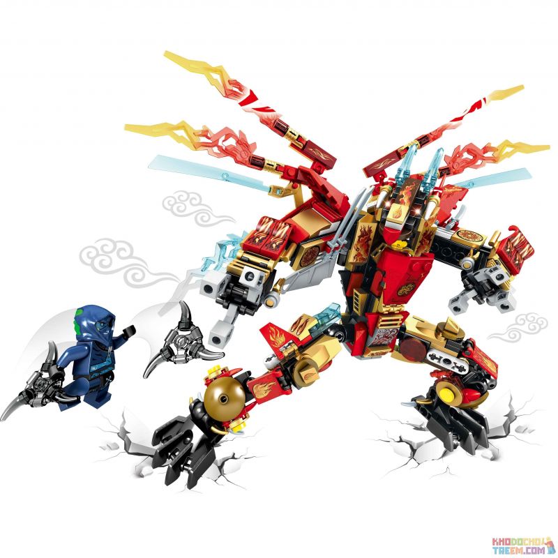 SEMBO S8402 8402 Xếp hình kiểu THE LEGO NINJAGO MOVIE Double Wings Hellfire Dragon Mech Kai Rồng Lửa 2 Cánh Của Kai 358 khối