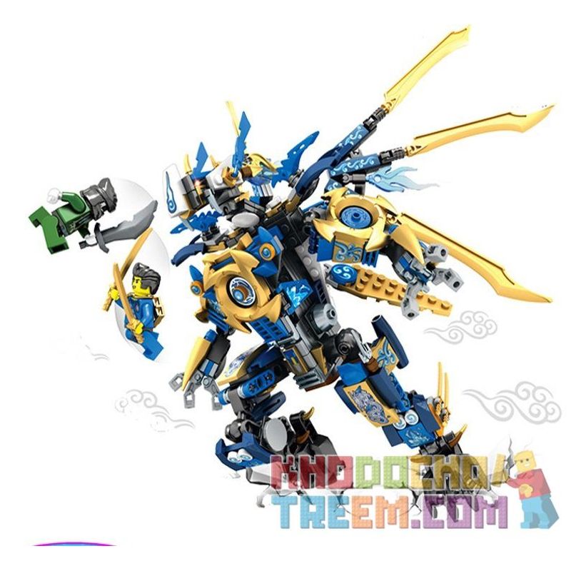 SEMBO S8403 8403 Xếp hình kiểu THE LEGO NINJAGO MOVIE Dragon Blue Scorpion Flame Mech Rồng Xanh Và Bọ Cạp Lửa 371 khối