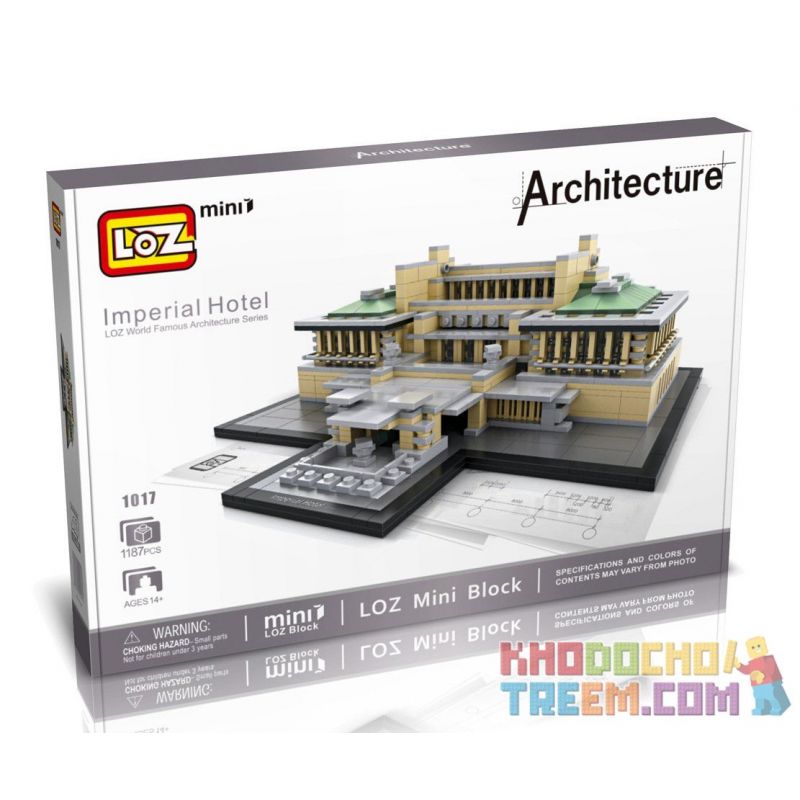 LOZ 1017 Xếp hình kiểu Nanoblock LOZ ELECTRIC AMUSEMENT PARK Imperial Hotel Khách Sạn Hoàng Gia 1187 khối