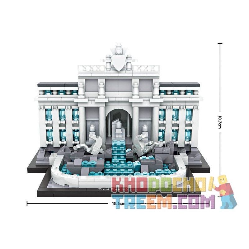LOZ 1015 Xếp hình kiểu Nanoblock ARCHITECTURE Fontana Di Trevi Đài Phun Nước Trevi 677 khối