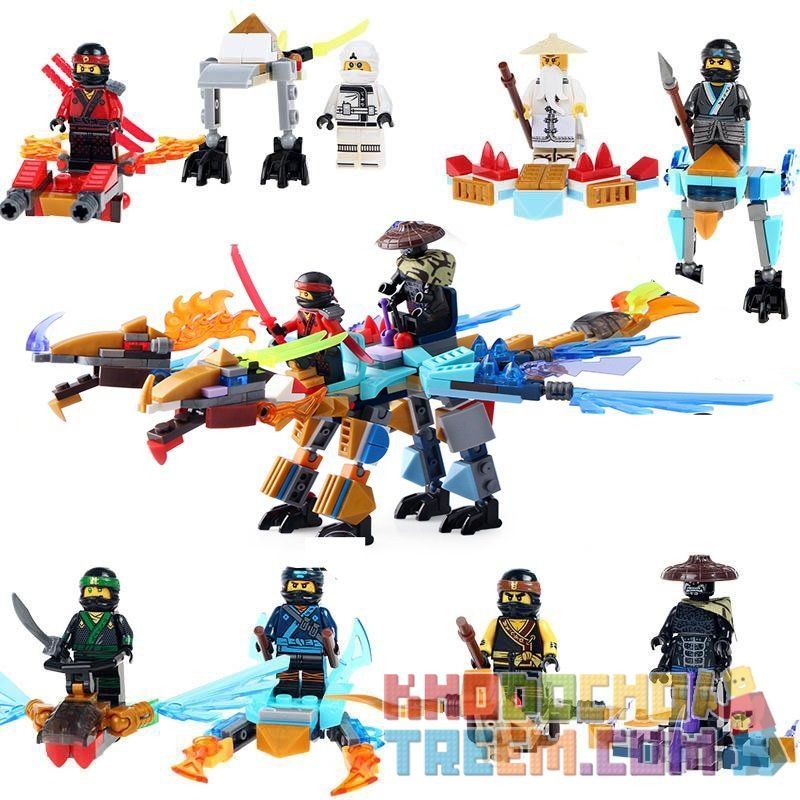 SHENG YUAN SY 671 SY671 Xếp hình kiểu THE LEGO NINJAGO MOVIE Ninjas In Powers With Dragons Những Chiến Binh Ninja Với Rồng gồm 2 hộp nhỏ 313 khối