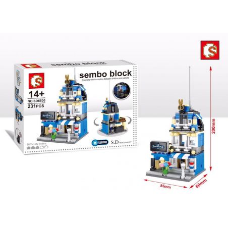 SEMBO WEKKI VIGGI SD6500 6500 SD6501 6501 SD6502 6502 SD6503 6503 non  TIỆM HỚT TÓC SỞ CỨU HỎA GÓC WALMART KHÁCH SẠN HOLIDAY bộ đồ chơi xếp lắp ráp ghép mô hình Mini Modular SEMBO BLOCK Đường Phố Thu Nhỏ 294 khối