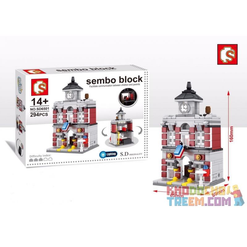 SEMBO WEKKI VIGGI SD6500 6500 SD6501 6501 SD6502 6502 SD6503 6503 non  TIỆM HỚT TÓC SỞ CỨU HỎA GÓC WALMART KHÁCH SẠN HOLIDAY bộ đồ chơi xếp lắp ráp ghép mô hình Mini Modular SEMBO BLOCK Đường Phố Thu Nhỏ 294 khối
