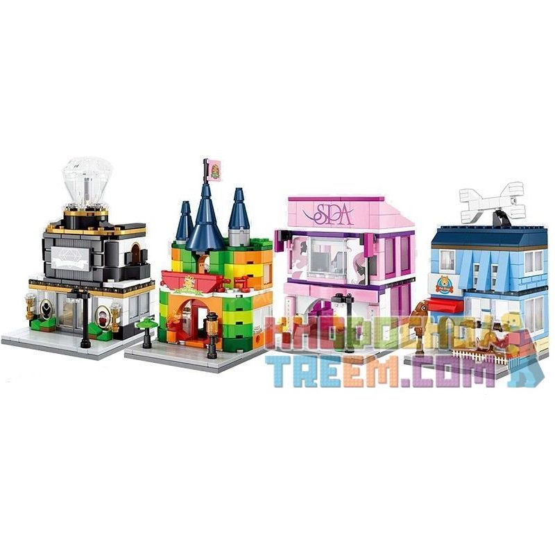 SEMBO WEKKI VIGGI SD6504 6504 SD6505 6505 SD6506 6506 SD6507 6507 non Lego CỬA HÀNG TRANG SỨC ĐỒ CHƠI LÀM ĐẸP THÚ CƯNG bộ đồ chơi xếp lắp ráp ghép mô hình Mini Modular SEMBO BLOCK BLOCK SPA Đường Phố Thu Nhỏ 186 khối