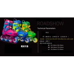 Roadshow RX1S Bộ giầy patin ABEC-7 có phanh đồ bảo hộ túi đựng cốc tập xách giầy
