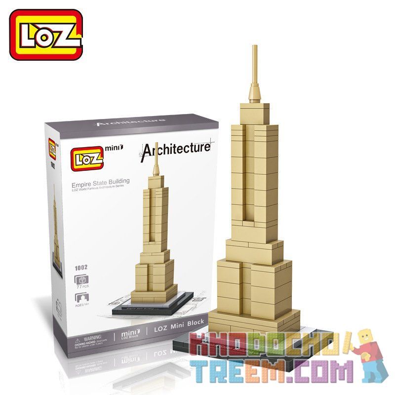 LOZ 1002 Xếp hình kiểu Nanoblock ARCHITECTURE Empire State Quốc Gia đế Quốc 77 khối
