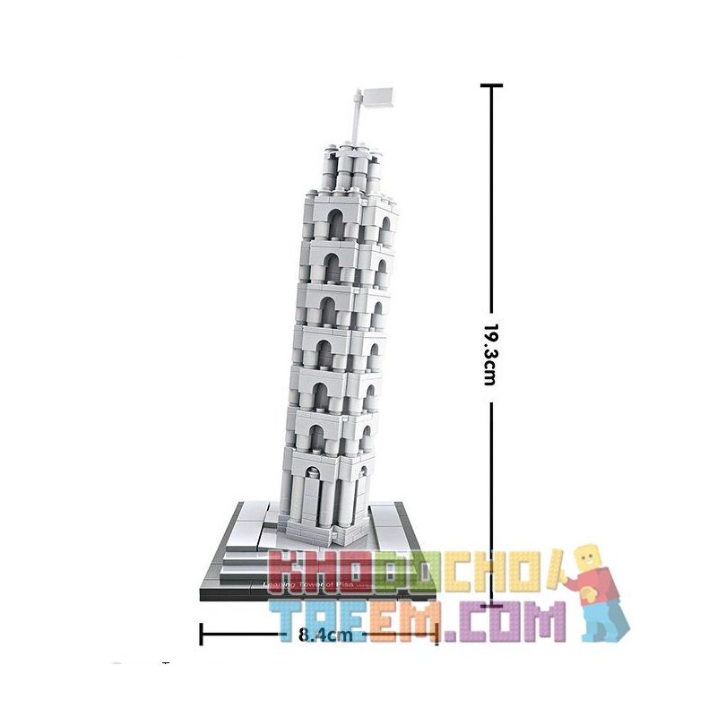 LOZ 1010 Xếp hình kiểu Nanoblock ARCHITECTURE Leaning Tower Of Pisa Tháp Nghiêng Pisa 345 khối