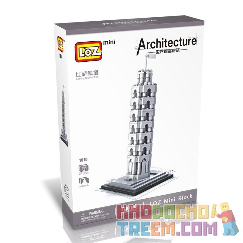 LOZ 1010 Xếp hình kiểu Nanoblock ARCHITECTURE Leaning Tower Of Pisa Tháp Nghiêng Pisa 345 khối