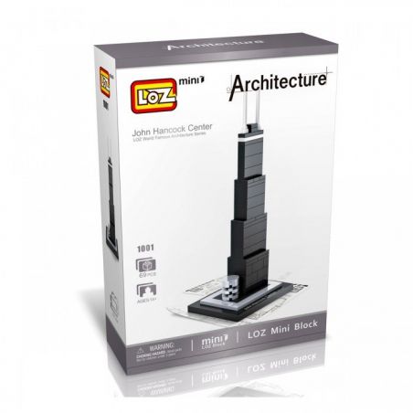 LOZ 1001 Xếp hình kiểu Nanoblock ARCHITECTURE John Hancock Center Mini Trung Tâm John Hancock Mini 69 khối