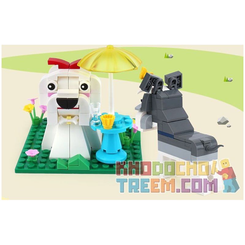 XINGBAO XB-18002 18002 XB18002 non  THÀNH PHỐ CÚN CON BẰNG GẠCH VUI NHỘN bộ đồ chơi xếp lắp ráp ghép mô hình Ideabox CUTE BRICK PUPPY Hộp Sáng Tạo 402 khối