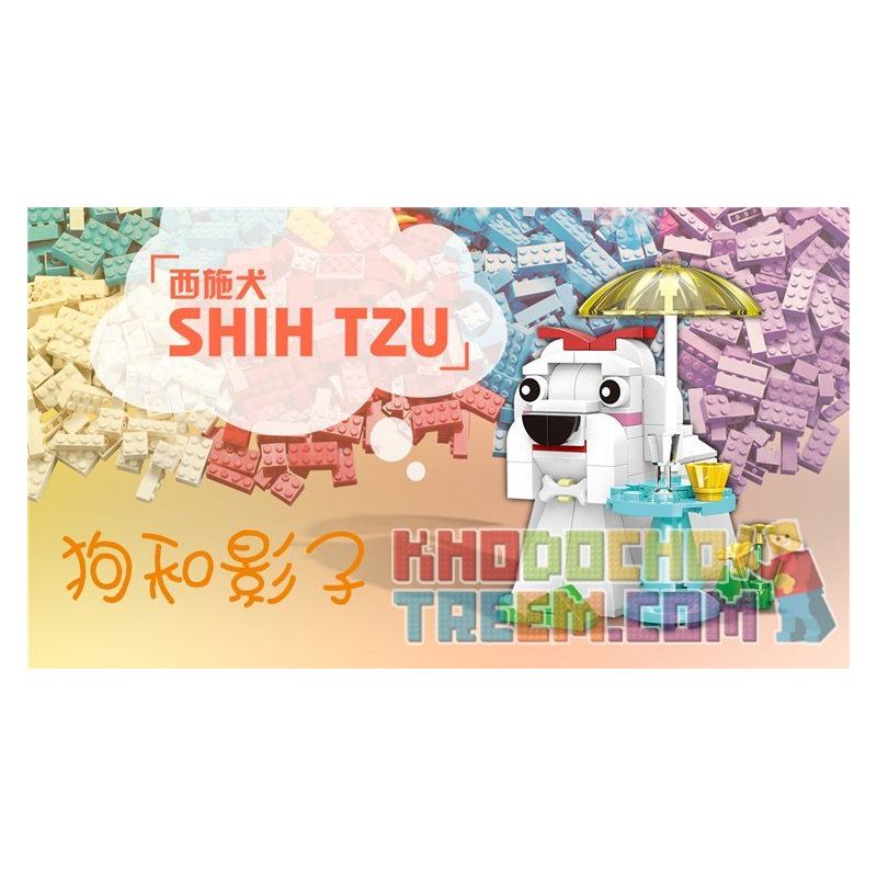 XINGBAO XB-18002 18002 XB18002 non  THÀNH PHỐ CÚN CON BẰNG GẠCH VUI NHỘN bộ đồ chơi xếp lắp ráp ghép mô hình Ideabox CUTE BRICK PUPPY Hộp Sáng Tạo 402 khối