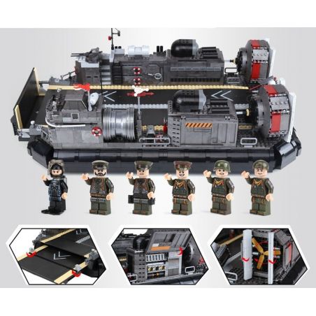 XINGBAO XB-06019 06019 XB06019 non  TÀU ĐỆM KHÍ ĐỔ BỘ bộ đồ chơi xếp lắp ráp ghép mô hình Across The Battlefield ACROSS THE BATTLEFIELD AMPHIBIOUS TRANSPORT SHIP Băng Qua Chiến Trường 3006 khối
