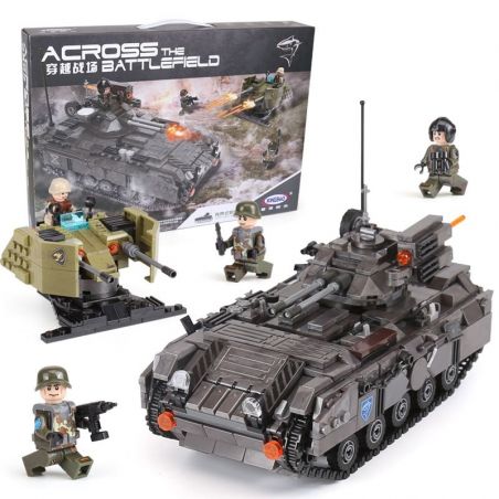 XINGBAO XB-06018 06018 XB06018 non  BỘ XE BỌC THÉP bộ đồ chơi xếp lắp ráp ghép mô hình Across The Battlefield ACROSS THE BATTLEFIELD ARMOURED CEHICLE Băng Qua Chiến Trường 1049 khối
