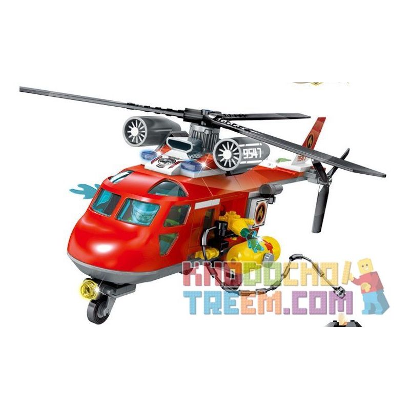 SEMBO SD9547 9547 Xếp hình kiểu  CITY Rescue Helicopter Trực Thăng Cứu Hộ 257 khối