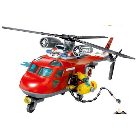 SEMBO SD9547 9547 Xếp hình kiểu  CITY Rescue Helicopter Trực Thăng Cứu Hộ 257 khối