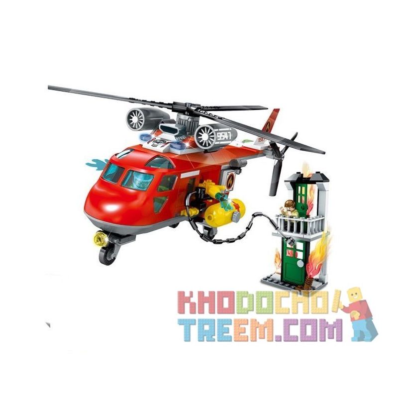 SEMBO SD9547 9547 Xếp hình kiểu Lego CITY Rescue Helicopter Trực Thăng Cứu Hộ 257 khối