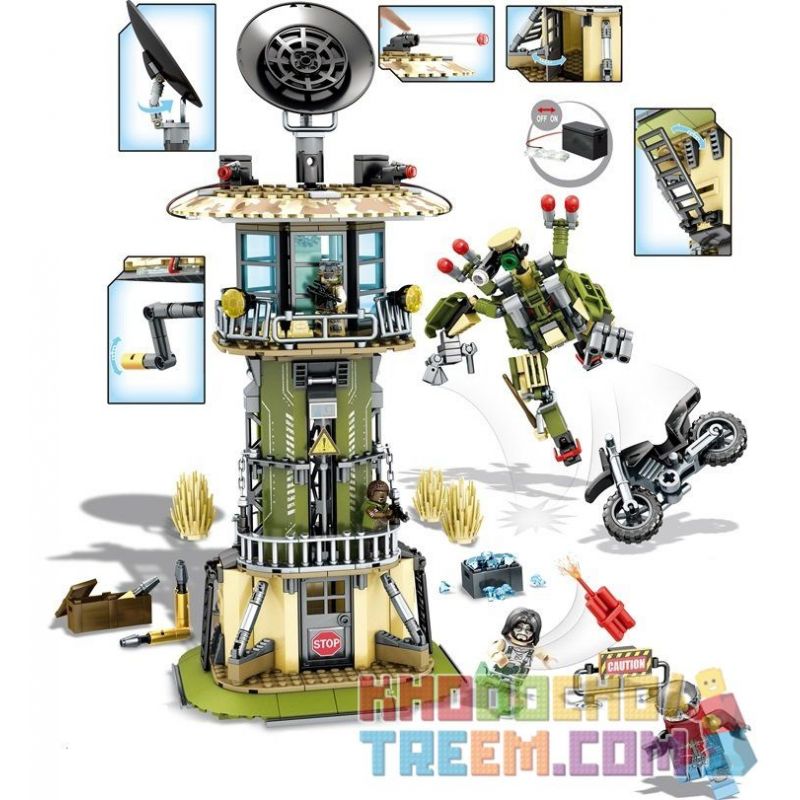 SEMBO 11720 non  TẤN CÔNG DOANH TRẠI QUÂN ĐỘI bộ đồ chơi xếp lắp ráp ghép mô hình Black Gold Cuộc Chiến Vàng Đen 761 khối