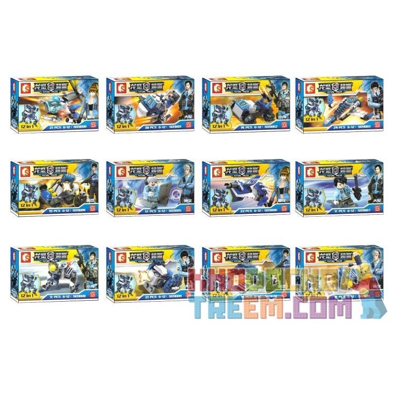 SEMBO SD9000 9000 SD9001 9001 SD9002 9002 SD9003 9003 SD9004 9004 SD9005 9005 SD9006 9006 SD9007 9007 SD9008 9008 SD9009 9009 SD9010 9010 SD9011 9011 Xếp hình kiểu  SWAT SPECIAL FORCE Future Police Combiner Mech 12 In 1 Người Máy Cảnh Sát 12 Trong 1 gồm 12 hộp nhỏ 229 khối