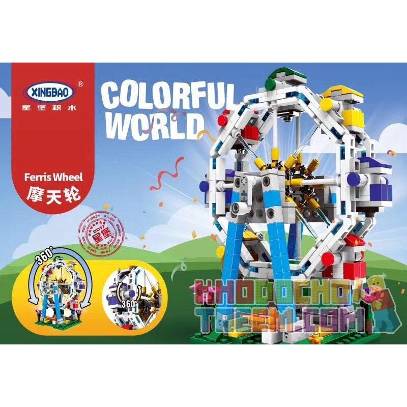 XINGBAO XB-01106 01106 XB01106 non  VÒNG QUAY FERRIS bộ đồ chơi xếp lắp ráp ghép mô hình Colorful World COLORFUL WORLD FERRIS WHEEL Thế Giới Sắc Màu 660 khối