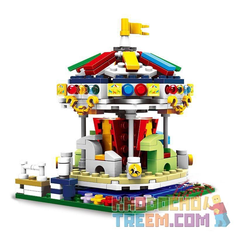 XINGBAO XB-01107 01107 XB01107 non Lego NGỰA GỖ XOAY VÒNG bộ đồ chơi xếp lắp ráp ghép mô hình Colorful World COLORFUL WORLD MERRY GO ROUND Thế Giới Sắc Màu 343 khối