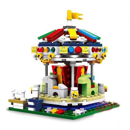 XINGBAO XB-01107 01107 XB01107 non  NGỰA GỖ XOAY VÒNG bộ đồ chơi xếp lắp ráp ghép mô hình Colorful World COLORFUL WORLD MERRY GO ROUND Thế Giới Sắc Màu 343 khối