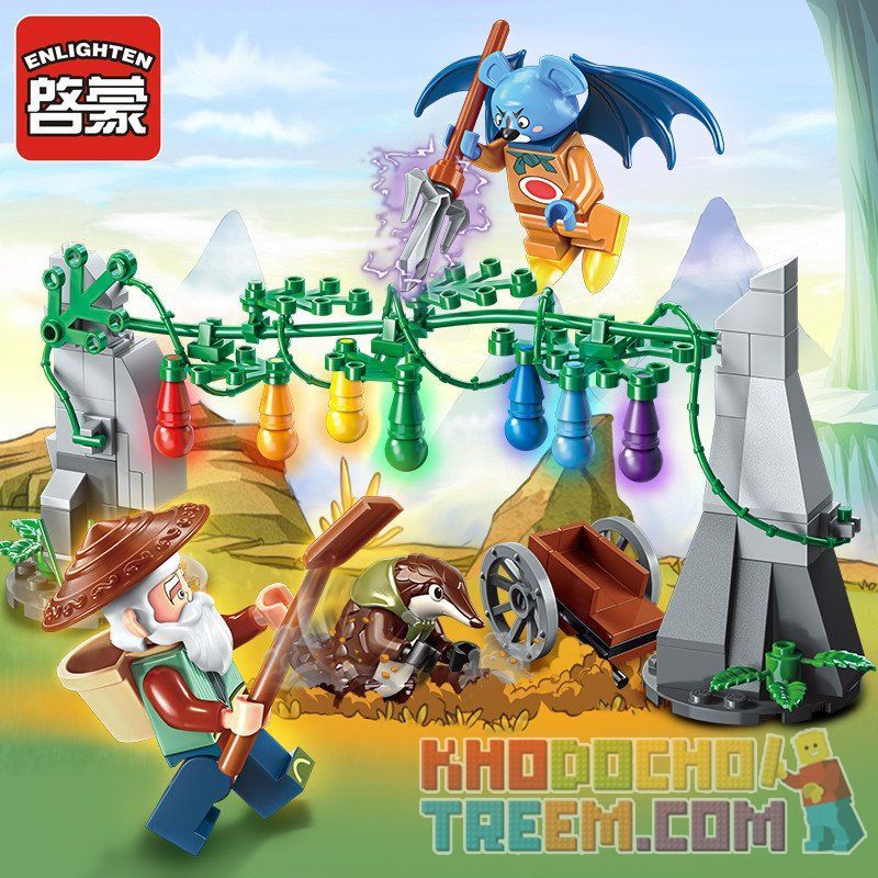 Enlighten 2503 Qman 2503 non  BÚP BÊ HỒ LÔ ANH EM NHÀ CALABASH bộ đồ chơi xếp lắp ráp ghép mô hình Calabash Brothers Anh Em Hồ Lô 118 khối