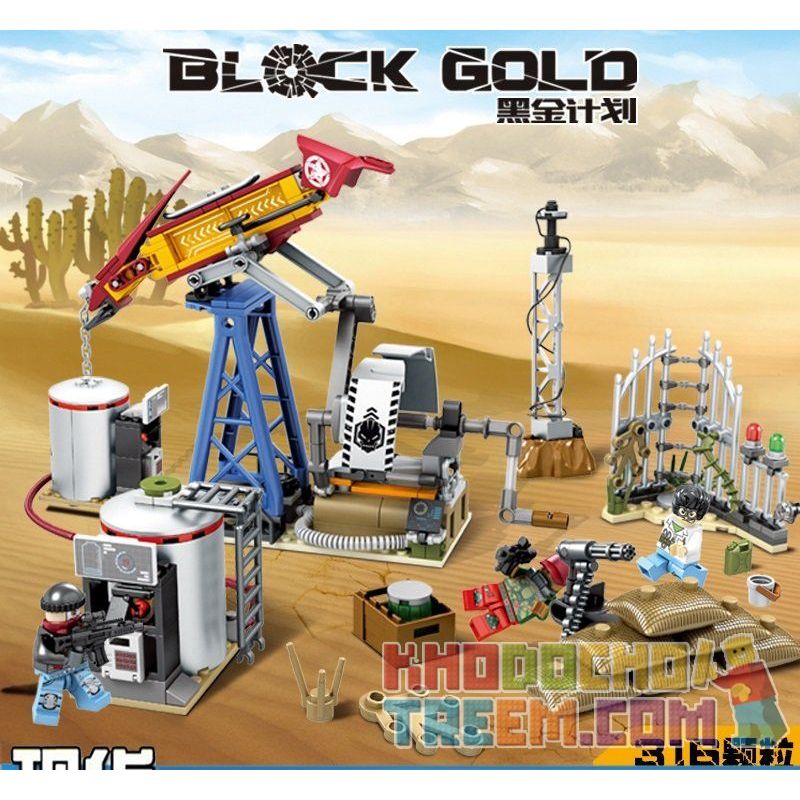 SEMBO 11689 non  CHIẾN BINH QUÂN ĐỘI VÀ HỆ THỐNG RA-DA bộ đồ chơi xếp lắp ráp ghép mô hình Black Gold Cuộc Chiến Vàng Đen 316 khối