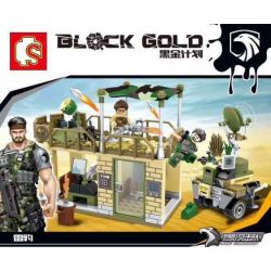 SEMBO 11676 non  XÂY DỰNG CĂN CỨ PHÒNG THỦ NGĂN CHẶN TIỀN ĐỒN bộ đồ chơi xếp lắp ráp ghép mô hình Black Gold Cuộc Chiến Vàng Đen 232 khối