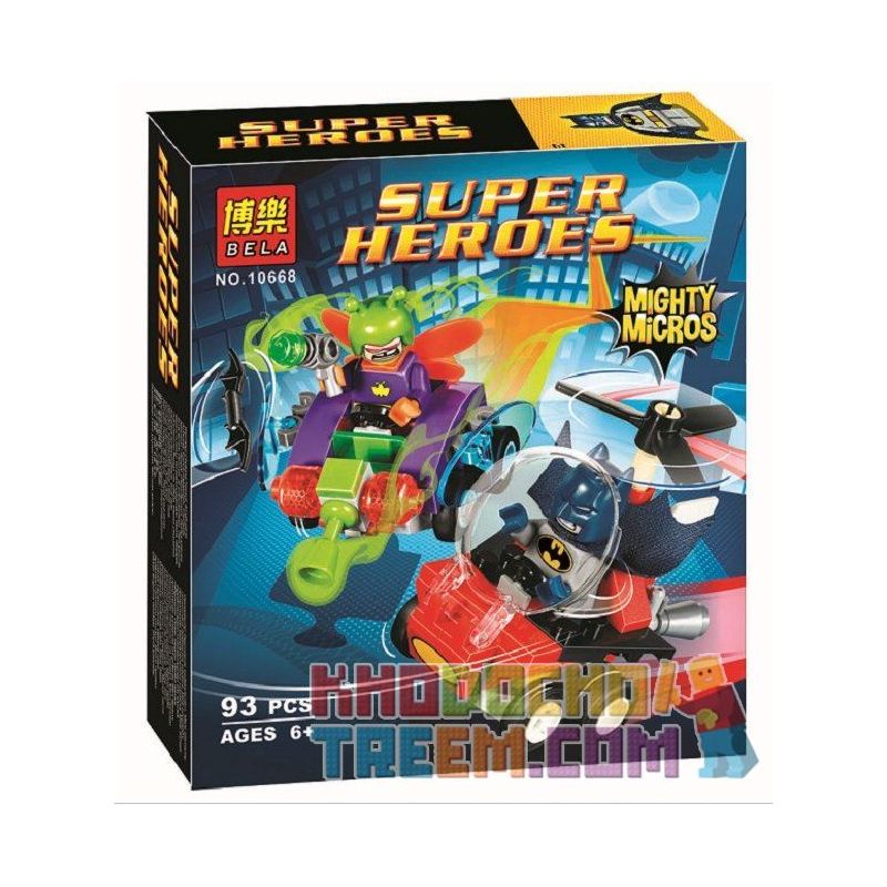 NOT Lego MINI TANK BATMAN VS KILLER MOTH MIGHTY MICROS VS. 76069 BELA 10668 xếp lắp ráp ghép mô hình NGƯỜI DƠI VÀ CUỘC CHIẾN VỚI TÊN TỘI PHẠM MANG MẶT NẠ BƯỚM Dc Comics Super Heroes Siêu Anh Hùng Dc 83 khối