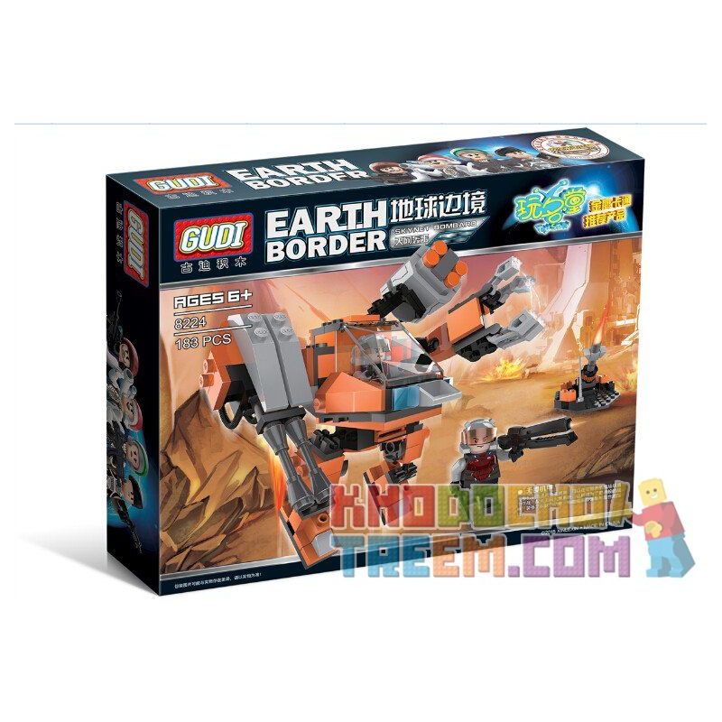 GUDI 8224 non  CẦN DỊCH bộ đồ chơi xếp lắp ráp ghép mô hình Earth Border Biến Giới Trái Đất 183 khối