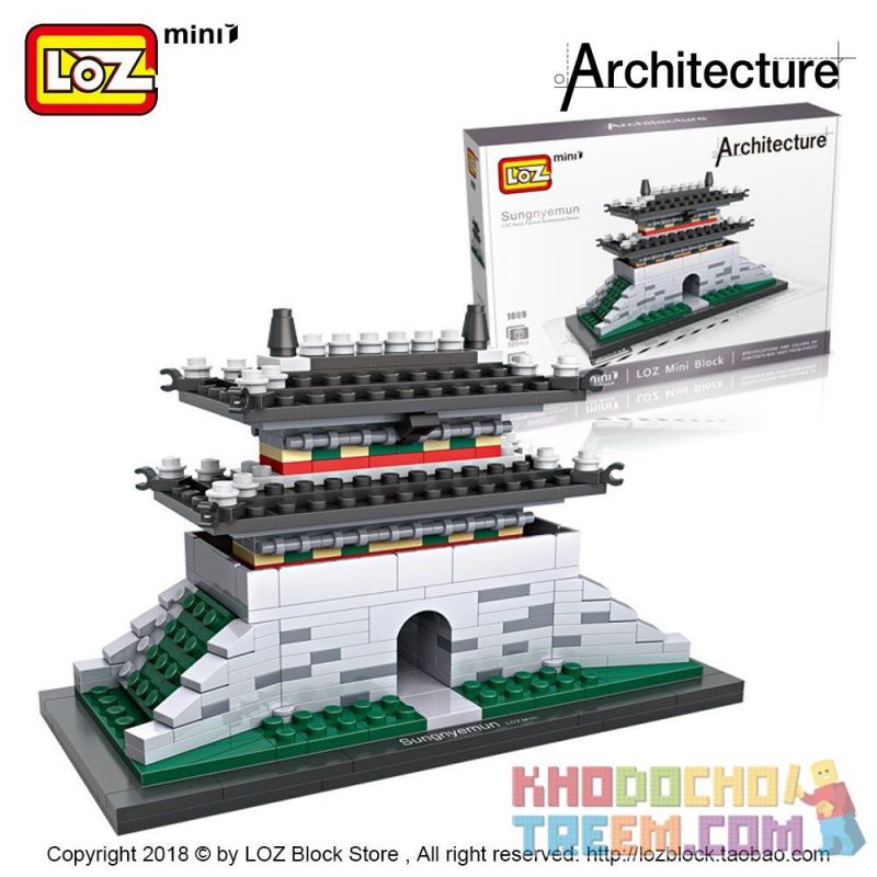 LOZ 1009 Xếp hình kiểu Nanoblock ARCHITECTURE Sungnyemun Gate Cổng Sungnyemun 325 khối
