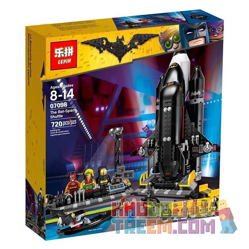 NOT Lego THE BAT-SPACE SHUTTLE 70923 LEPIN 07098 xếp lắp ráp ghép mô hình CON TÀU KHÔNG GIAN BAT TÀU THOI DƠI The Lego Batman Movie Người Dơi Bảo Vệ Gotham 643 khối