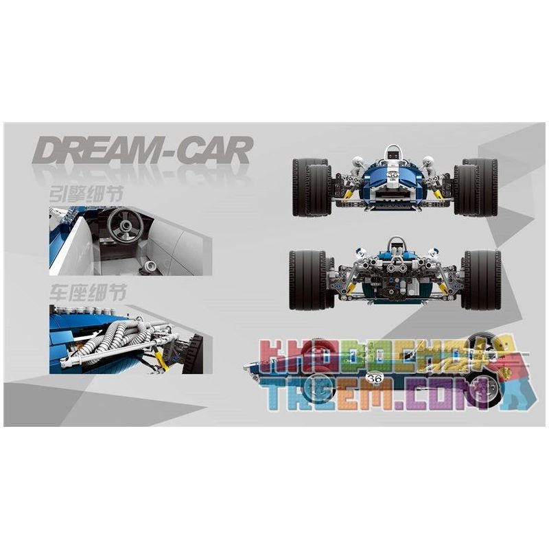 REBRICKABLE MOC-1234 1234 MOC1234 XINGBAO XB-03022 03022 XB03022 non  XE ĐUA MÀU XANH DA TRỜI bộ đồ chơi xếp lắp ráp ghép mô hình  EAGLE WESLAKE MK1 T1G Kỹ Thuật Công Nghệ Cao Mô Hình Phương Tiện 1758 khối