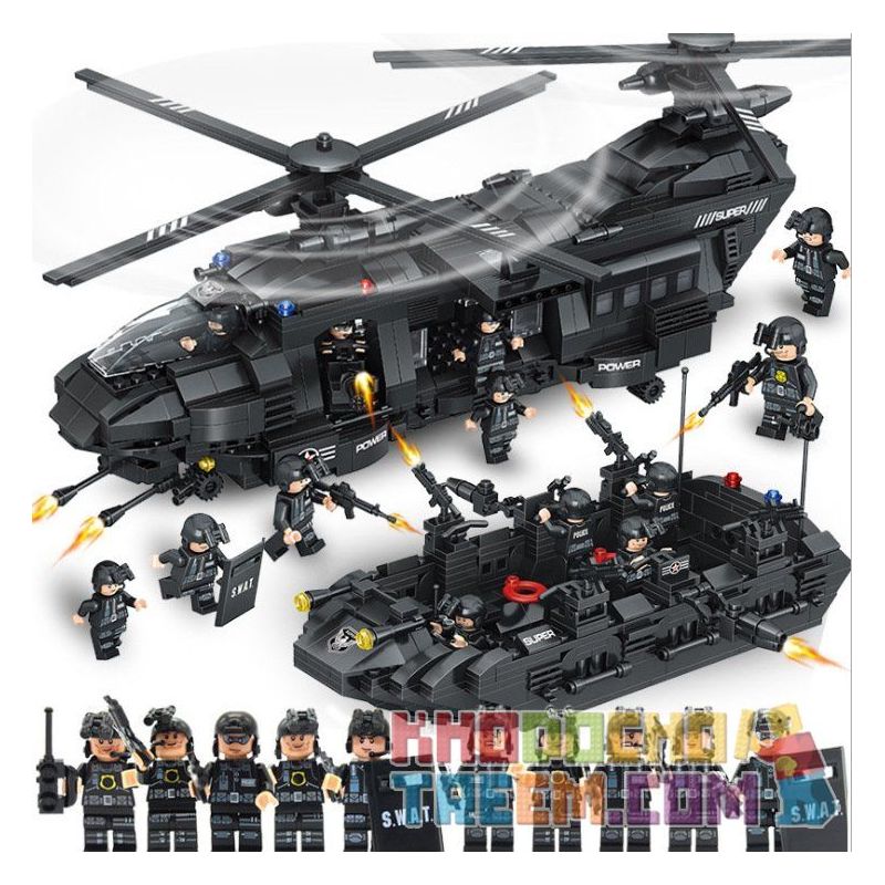 QUNLONG QL0108 0108 Xếp hình kiểu  MILITARY ARMY The Military Medium-sized Transport Helicopter Trực Thăng Vận Tải Quân Sự 1351 khối