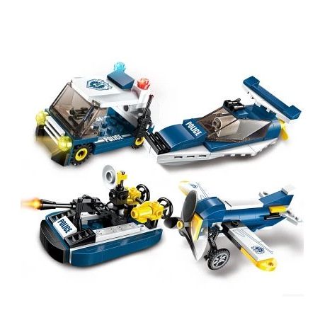 Enlighten 1801 Qman 1801 non  MÁY BAY TRỰC THĂNG VŨ BÃO 8 TRONG 1 bộ đồ chơi xếp lắp ráp ghép mô hình Transformers COMBAT ZONES SERIES Robot Đại Chiến Người Máy Biến Hình 381 khối