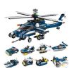Enlighten 1801 Qman 1801 non  MÁY BAY TRỰC THĂNG VŨ BÃO 8 TRONG 1 bộ đồ chơi xếp lắp ráp ghép mô hình Transformers COMBAT ZONES SERIES Robot Đại Chiến Người Máy Biến Hình 381 khối