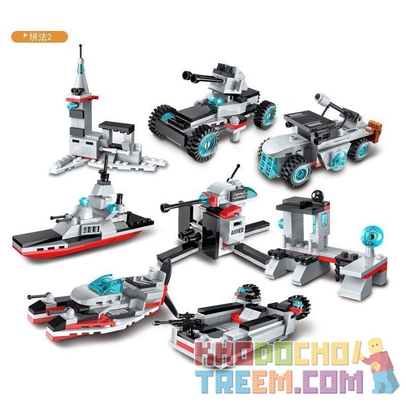 Enlighten 1406 Qman 1406 non  TÀU SÂN BAY 8 TRONG 1 bộ đồ chơi xếp lắp ráp ghép mô hình Transformers COMBAT ZONES SERIES 航母战舰 Robot Đại Chiến Người Máy Biến Hình 643 khối